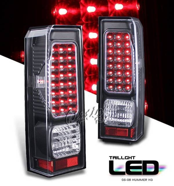 Hummer H3 Option Racing LED Taillights - Black Full LED Version - 75-21332