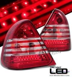 Mercedes-Benz C Class Option Racing LED Taillights - Red & Clear - LED - 75-32367