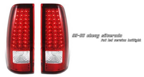 GMC Sierra Option Racing LED Taillights - Red Full LED Version - 75-15142