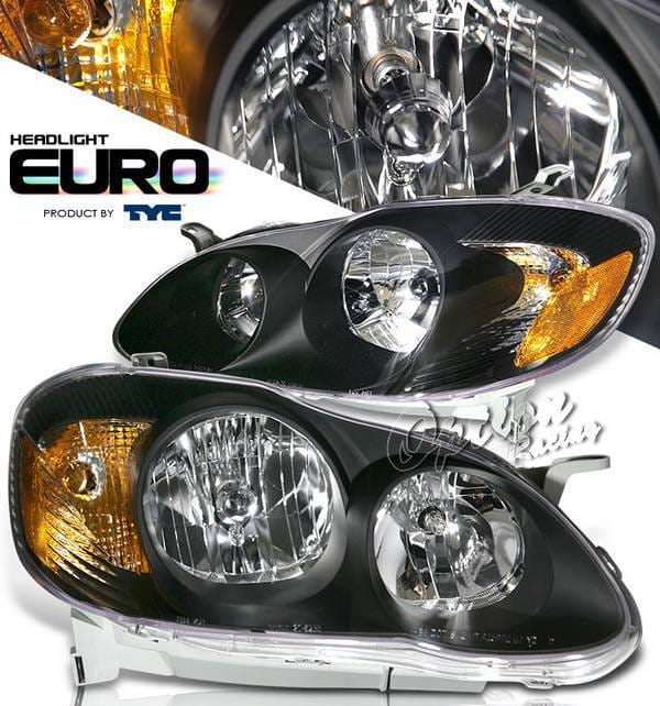 Toyota Corolla Option Racing Headlights - Black - 80-6235-45