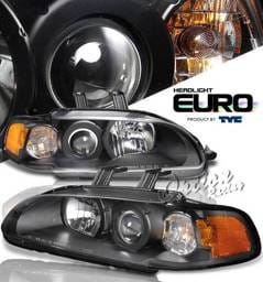 Honda Civic 2DR Option Racing Projector Headlights - Black - 1PC - 80-6165-45
