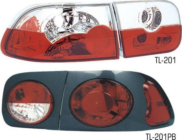 Honda Civic 2DR & 4DR Pilot Chrome Taillight - Pair - TL-201