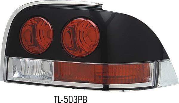 Ford Mustang Pilot Carbon Fiber Look Taillight - Paintable Bezel - Pair - TL-503PB