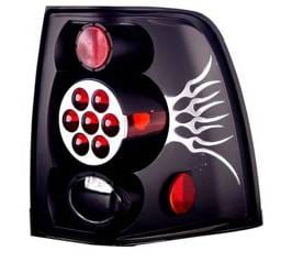 Ford Expedition IPCW Taillights - Crystal Eyes with Silver Flame & Metal Cover on Cap - 1 Pair - CWT-CE517CBF