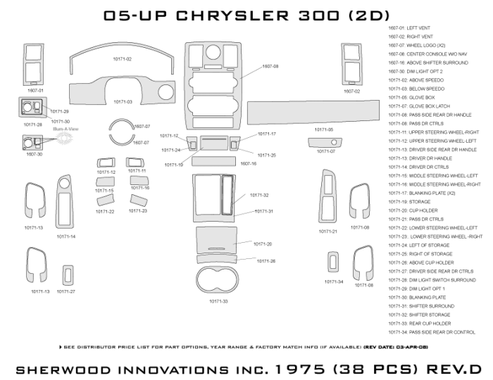 Chrysler 300 Sherwood 2D Flat Dash Kit thumbnail 5