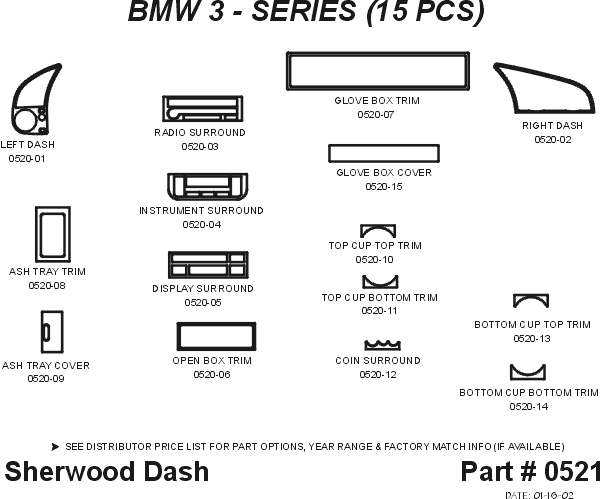BMW 3 Series Sherwood 2D Flat Dash Kit thumbnail 5