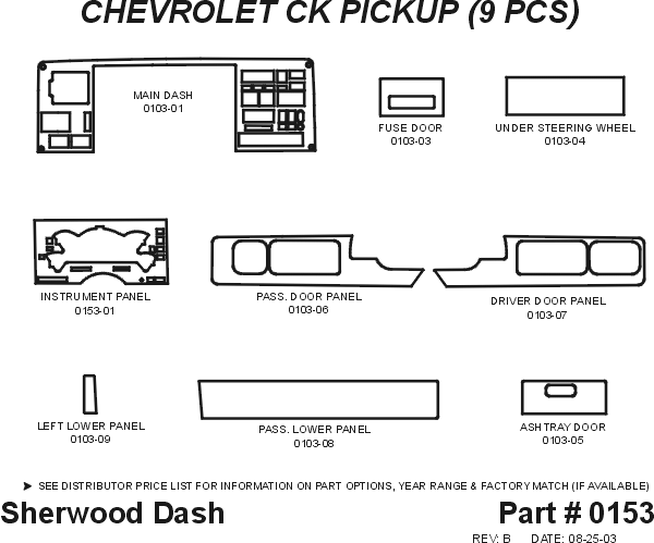 Chevrolet CK Truck Sherwood 2D Flat Dash Kit thumbnail 5