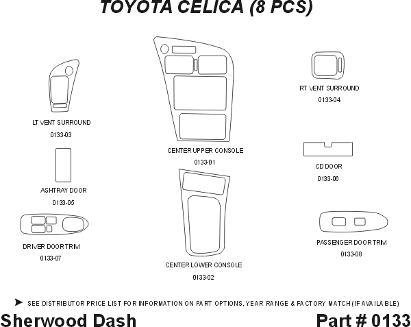 Toyota Celica Sherwood 2D Flat Dash Kit thumbnail 5