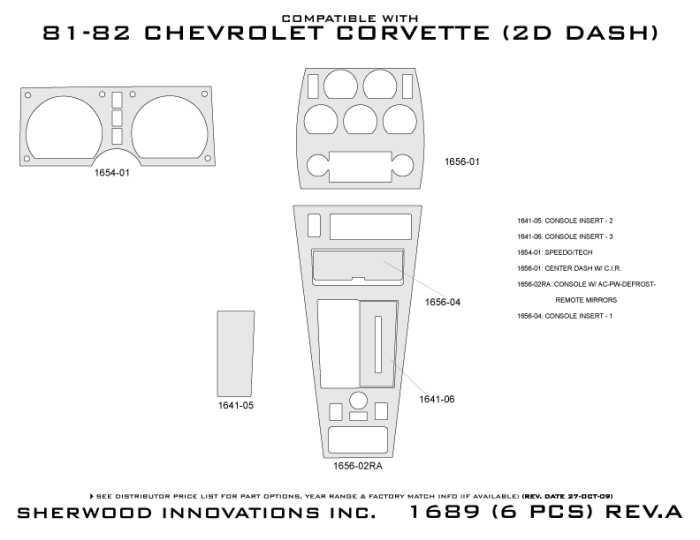 Chevrolet Corvette Sherwood 2D Flat Dash Kit thumbnail 5