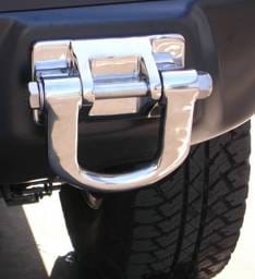 Hummer H2 Aries Tow Hooks with Base - Stainless Steel - Set of 3