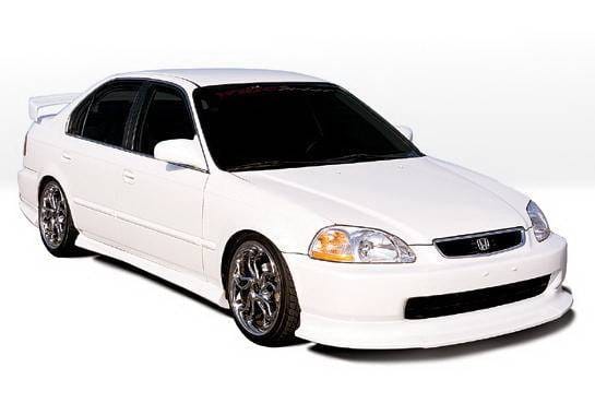 Honda Civic 2DR Wings West Touring Style Complete Body Kit with Racing Series Sides & Rear - 4PC - 890218
