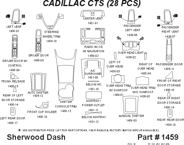 Cadillac CTS Sherwood 2D Flat Dash Kit thumbnail 5
