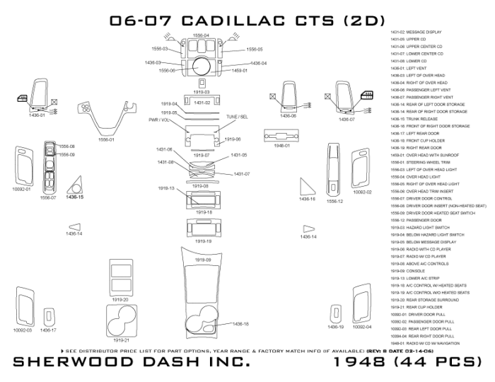 Cadillac CTS Sherwood 2D Flat Dash Kit thumbnail 5