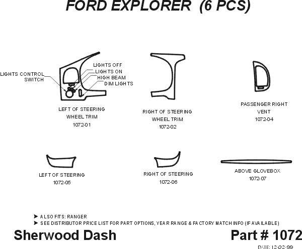 Ford Explorer Sherwood 2D Flat Dash Kit thumbnail 5