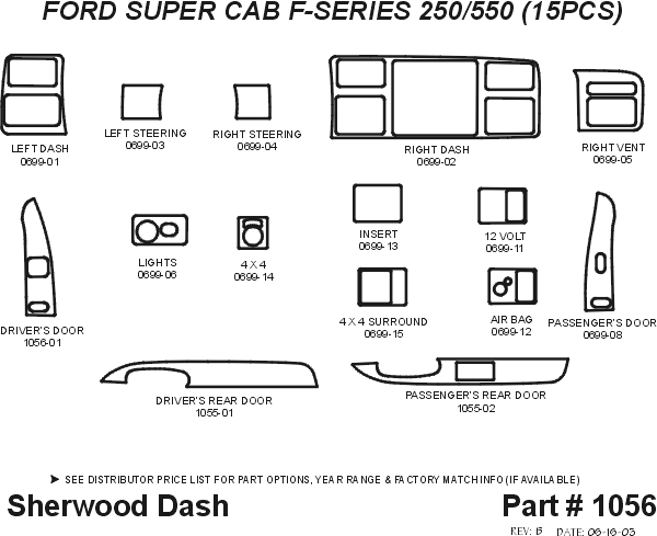 Ford Superduty Sherwood 2D Flat Dash Kit thumbnail 5