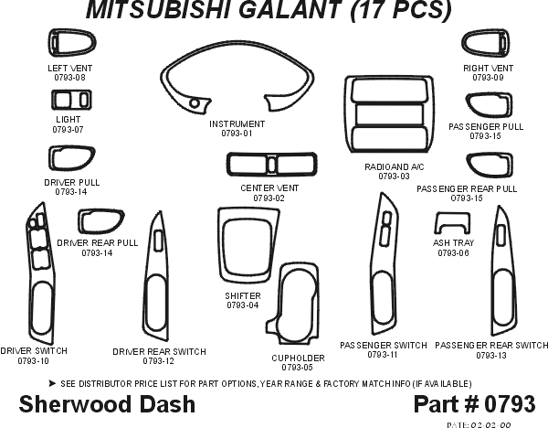 Mitsubishi Galant Sherwood 2D Flat Dash Kit thumbnail 5