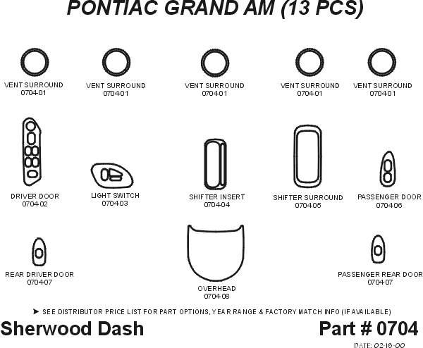 Pontiac Grand Am Sherwood 2D Flat Dash Kit thumbnail 5