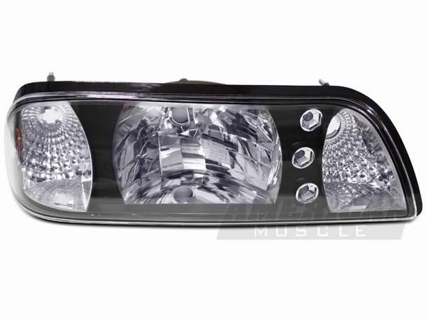 Ford Mustang Black One-Piece Headlights - 42012