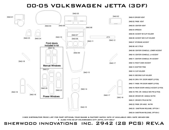 Volkswagen Jetta Sherwood 3D Molded Dash Kit thumbnail 5