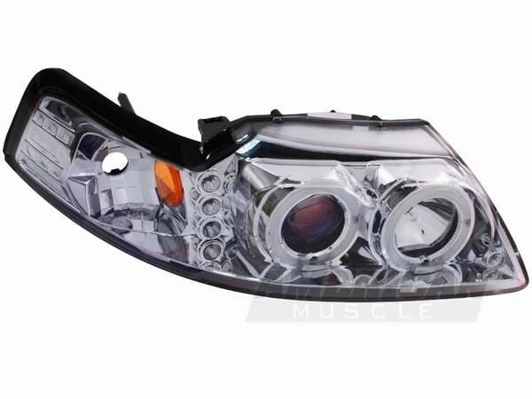 Ford Mustang Chrome Dual Halo Projector Headlights - LED - 49014