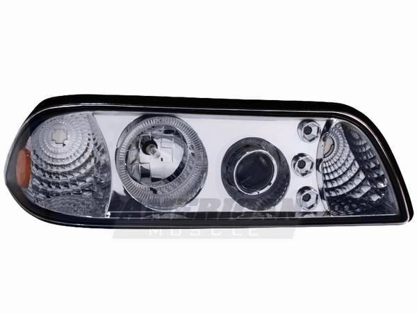 Ford Mustang Chrome One Piece LED Projector Headlights - 49038