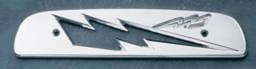 All Sales Third Brake Light Cover - Lightening Bolt Design - Brushed - 74002