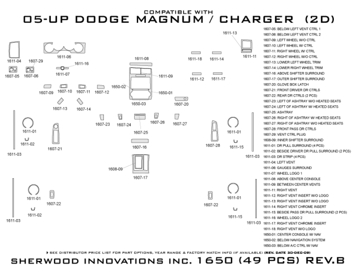 Dodge Magnum Sherwood 2D Flat Dash Kit thumbnail 5
