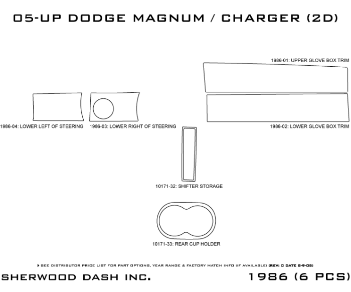 Dodge Magnum Sherwood 2D Flat Dash Upgrade Kit thumbnail 5