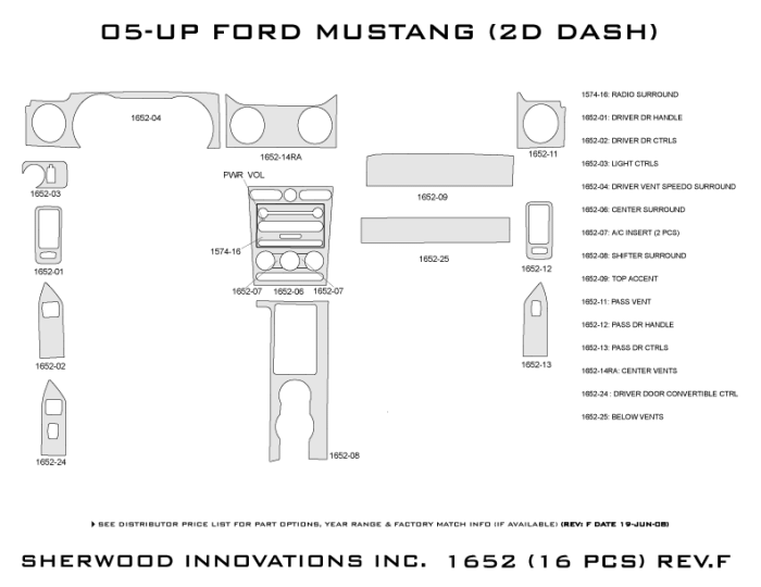 Ford Mustang Sherwood 2D Flat Dash Kit thumbnail 5