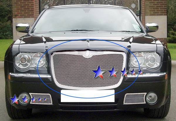 Chrysler 300 APS Wire Mesh Grille - Upper - Stainless Steel - R75300T
