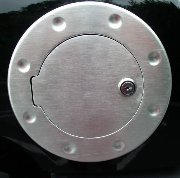 Hummer H3 Aries Brushed Aluminum Fuel Lid with Hinge