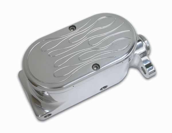 SSBC Billet Aluminum Dual Bowl Master Cylinder - GM Mount and Flamed Cap - A0469-3