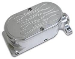 SSBC Billet Aluminum Dual Bowl Master Cylinder - Ford Mount and Flamed Cap - A0470-3