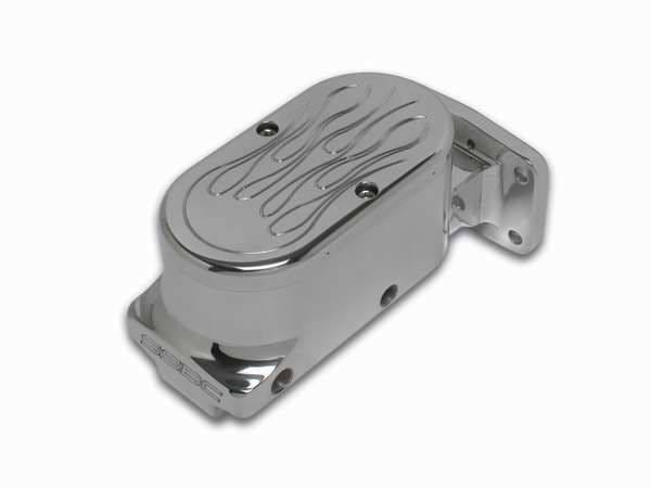 SSBC Billet Aluminum Dual Bowl Master Cylinder - Mopar Mount and Flamed Cap - A0471-3