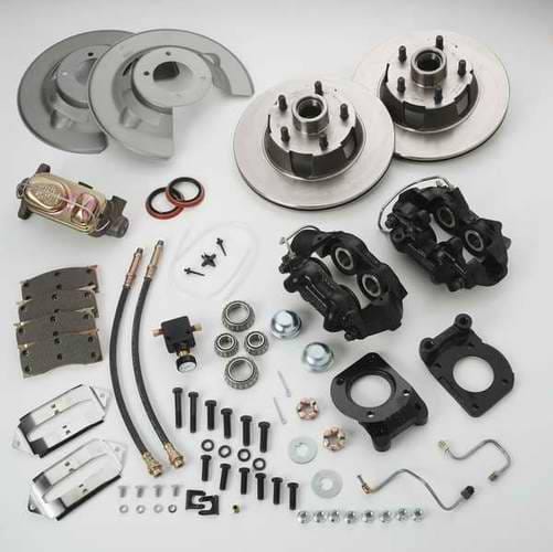 SSBC Non-Power Drum To Disc Brake Conversion Kit with Force 10 Extreme 4 Piston Aluminum Calipers - Front - A120D