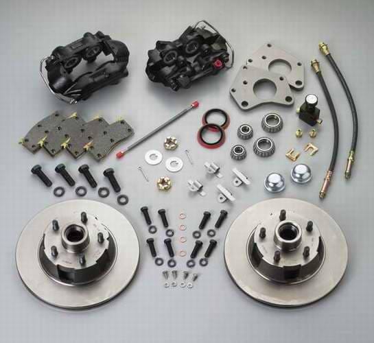 SSBC Non-Power Drum To Disc Brake Conversion Kit with Force 10 Extreme 4 Piston Aluminum Calipers - Front - A154