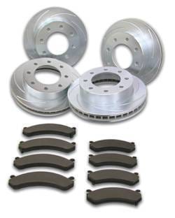 SSBC Turbo Slotted Rotors with Xtra Life Plating & Pads - Front & Rear - A2351027
