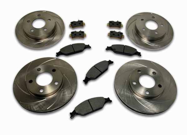 SSBC Turbo Slotted Rotors & Pads - Front & Rear - A2360011