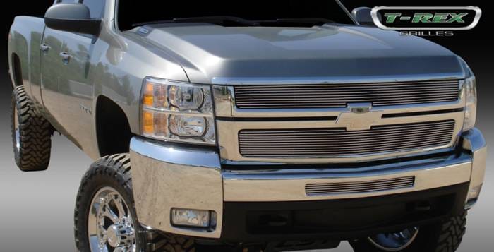 Chevrolet Silverado T-Rex Billet Grille Overlay - Bolt On - Polished - 2PC - 21112 thumbnail 2
