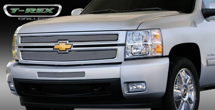 Chevrolet Silverado T-Rex Sport Series Formed Mesh Grille - Stainless Steel - Triple Chrome Plated - 2PC - 44110
