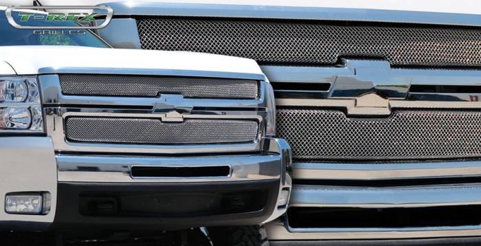 Chevrolet Silverado T-Rex Sport Series Formed Mesh Grille - Stainless Steel - Triple Chrome Plated - 2PC - 44112