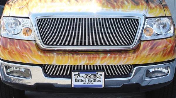 Ford F150 T-Rex Billet Grille Overlay - Bolt On & Insert - Vertical - 65 Bars - 31553