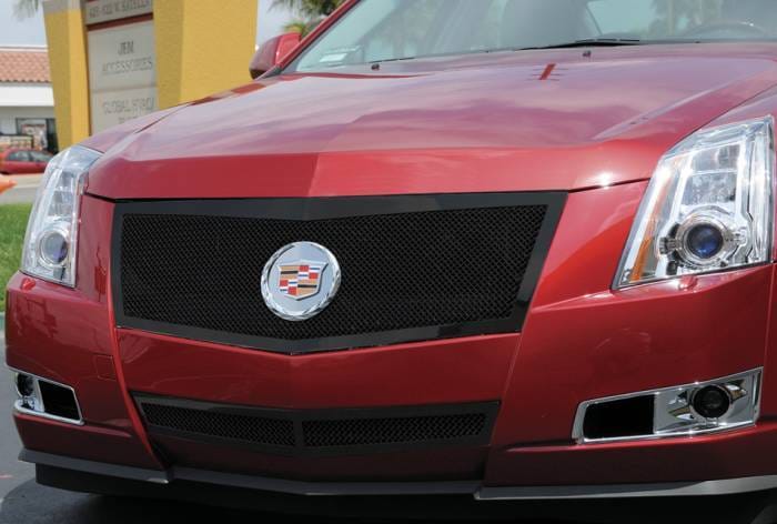 Cadillac CTS T-Rex Upper Class Mesh Grille - All Black - Formed Mesh with Recessed Logo Area - 51197