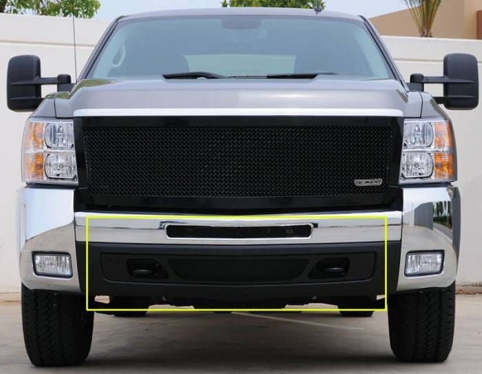 Chevrolet Silverado T-Rex Upper Class Bumper Mesh Grille - All Black - 2PC - 52112