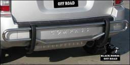 Jeep Compass Black Horse Rear Bumper Guard - Double Tube