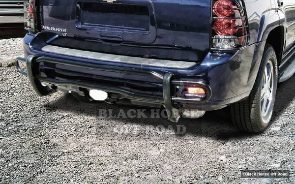 GMC Envoy Black Horse Rear Bumper Guard - Double Tube