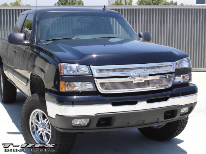 Chevrolet Silverado T-Rex Upper Class Polished Stainless Mesh Grille - 2PC Style - 54106