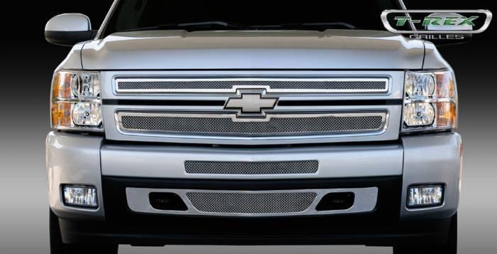 Chevrolet Silverado T-Rex Upper Class Polished Stainless Mesh Grille - 2PC Style - 54110 thumbnail 2