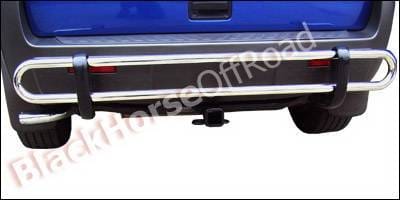 Kia Sportage Black Horse Rear Bumper Guard - Double Tube