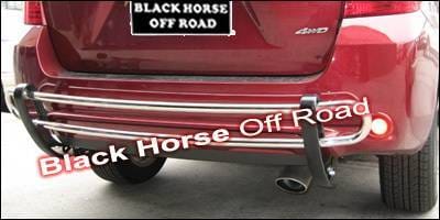 Toyota Highlander Black Horse Rear Bumper Guard - Double Tube